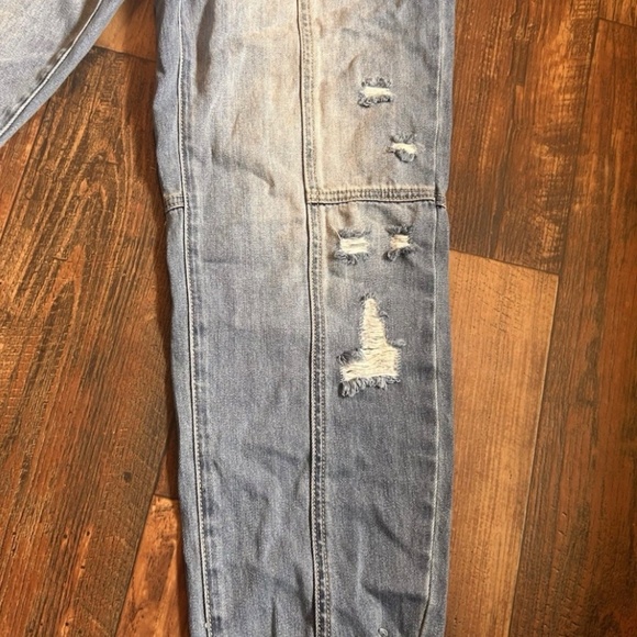 Risen NEW 3/26 High Waisted Draw String Distressed Paper Bag Blue Jeans - Picture 3 of 9